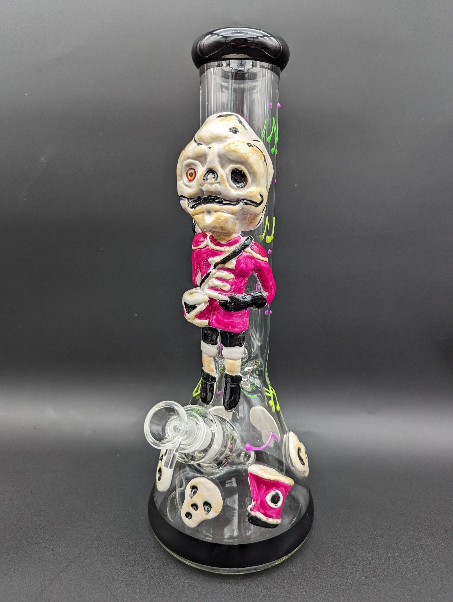 3D Skeleton Musician Beaker Bong 14"
