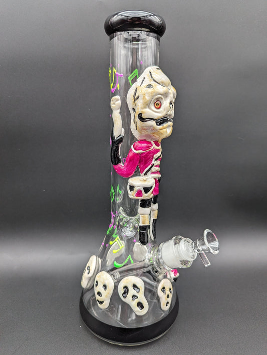 3D Skeleton Musician Beaker Bong 14"