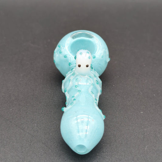 Friendly Octopus Glass Spoon Pipe 4"