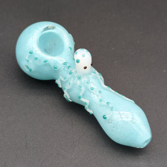 Friendly Octopus Glass Spoon Pipe 4"