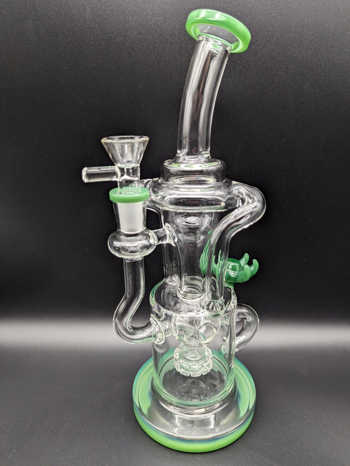 10" Egg Perc Showerhead Recycler Water Pipe - green