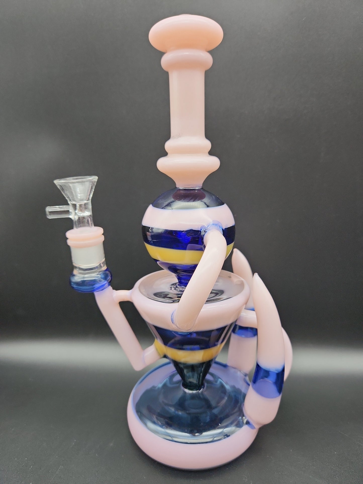 11" Hollowfoot Horn Recycler Water Pipe pink