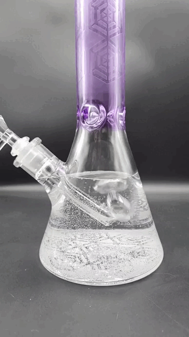 16" Etched Color Tube Beaker Bongs Water Video