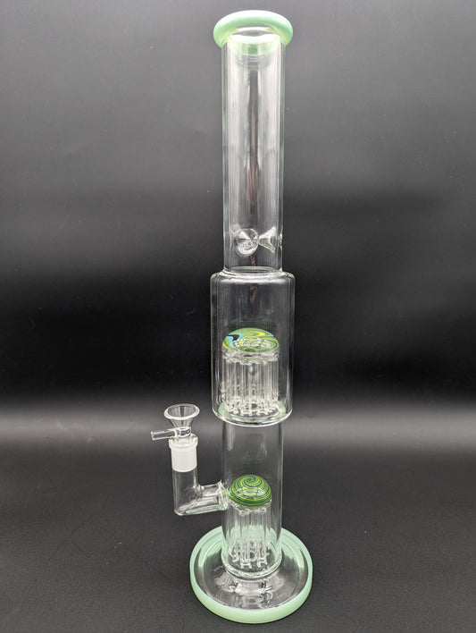 17.5" Dual Tree Perc Straight Tube w/ Worked Accents