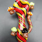 4" Color Spiral Mushroom Spoon Pipes - red and yellow