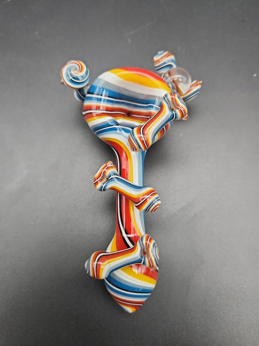 4" Micro Hand Pipes on a Hand Pipe - rainbow