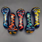 4" Multicolor Wig Wag Spoon Pipes w/ 7 Hole Screen