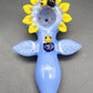 4" Sunflower Hand Pipe with Bees - blue