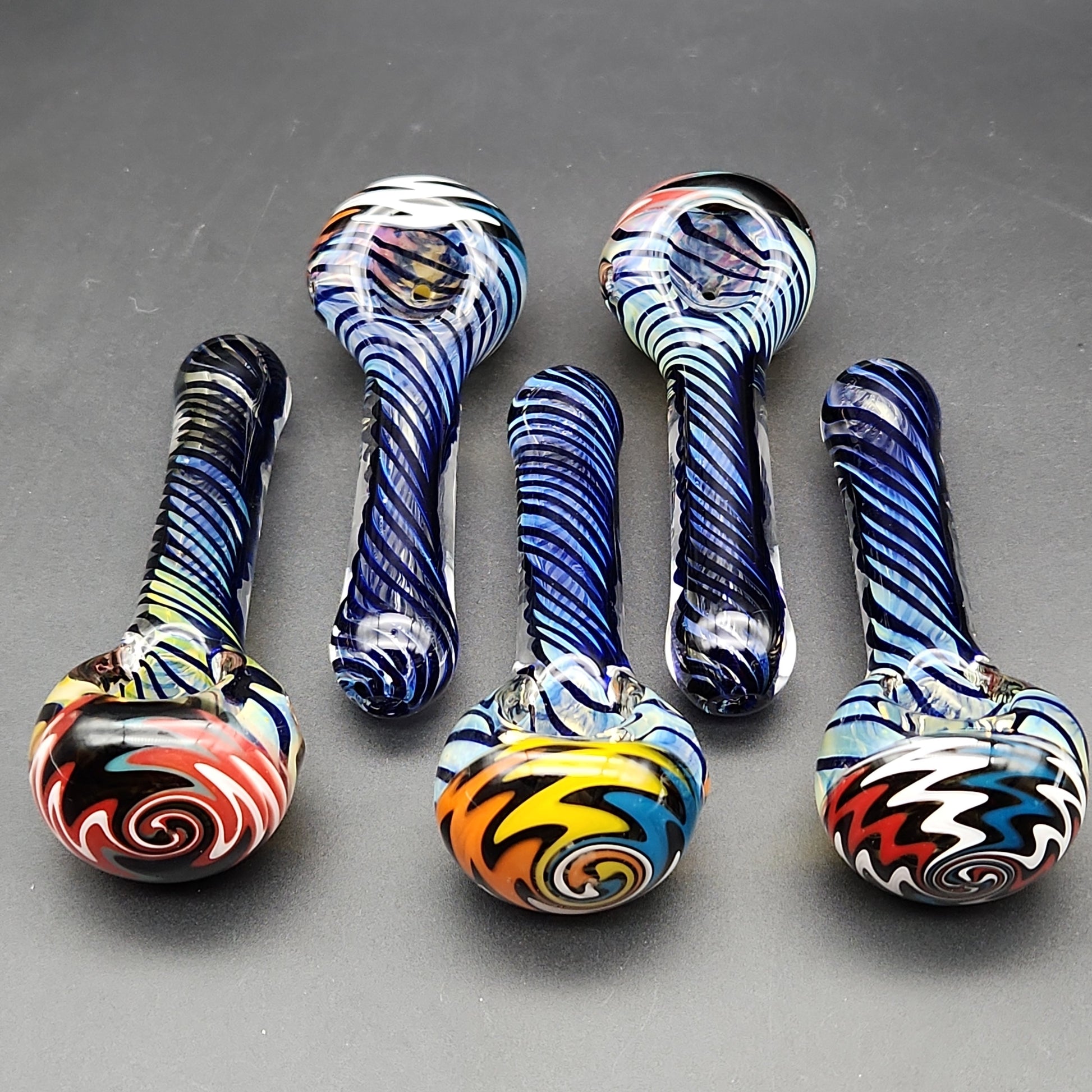 4.5" Color Swirl Wig Wag Hand Pipe