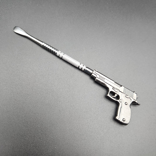 5" Silver Metal Gun Dab Tools - Pistol