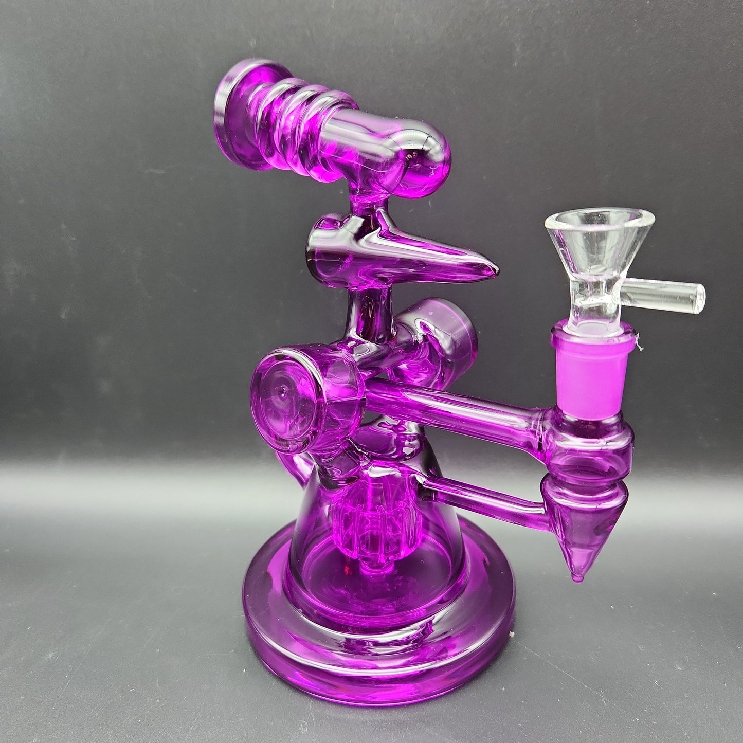8" Color Glass Pointer Recycler purple