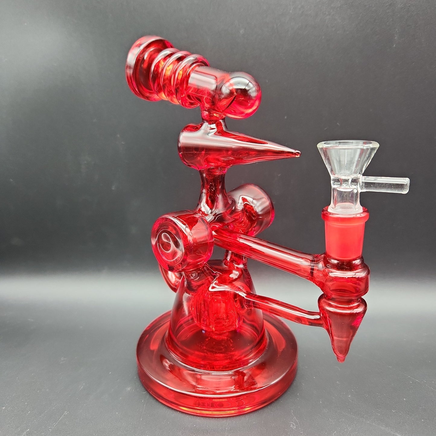 8" Color Glass Pointer Recycler red
