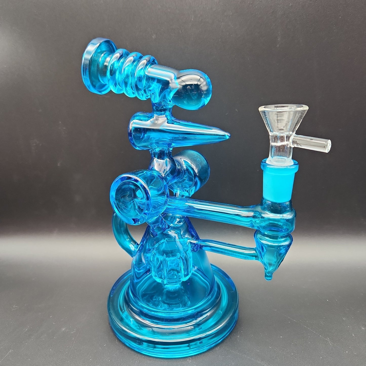 8" Color Glass Pointer Recycler blue