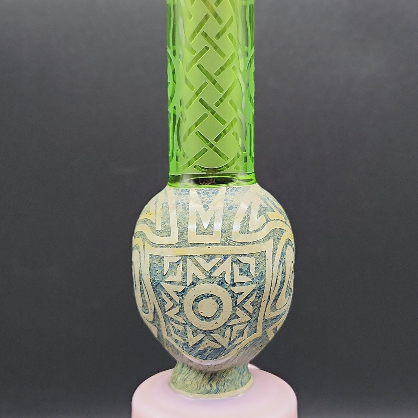 9" Aztec Face Beaker Water Pipe - back of piece