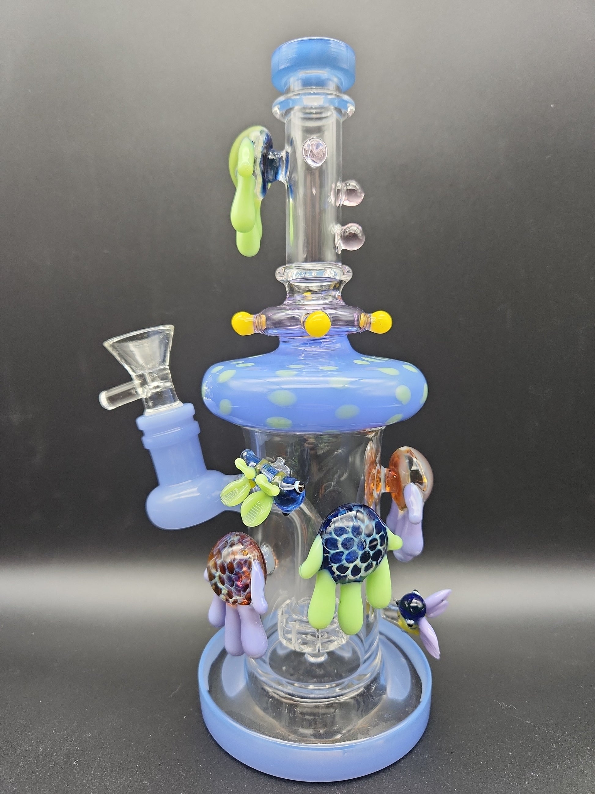 9" Dragonfly Honeycomb Drip Water Pipe blue