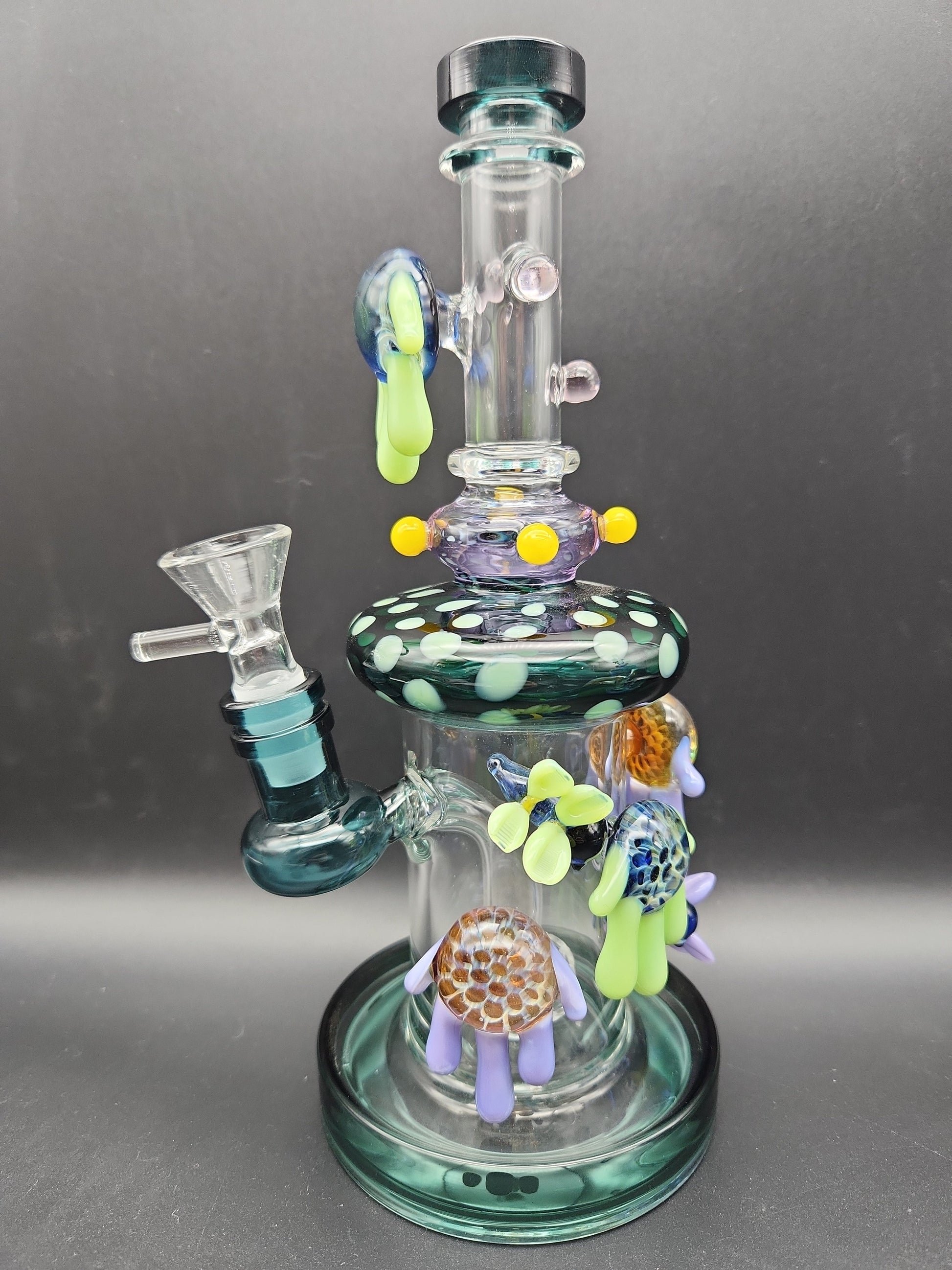 9" Dragonfly Honeycomb Drip Water Pipe teal