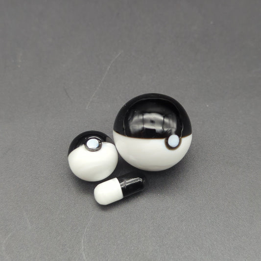 Dual Colored Ball Marble + Pill Sets for Terp Slurpers Black