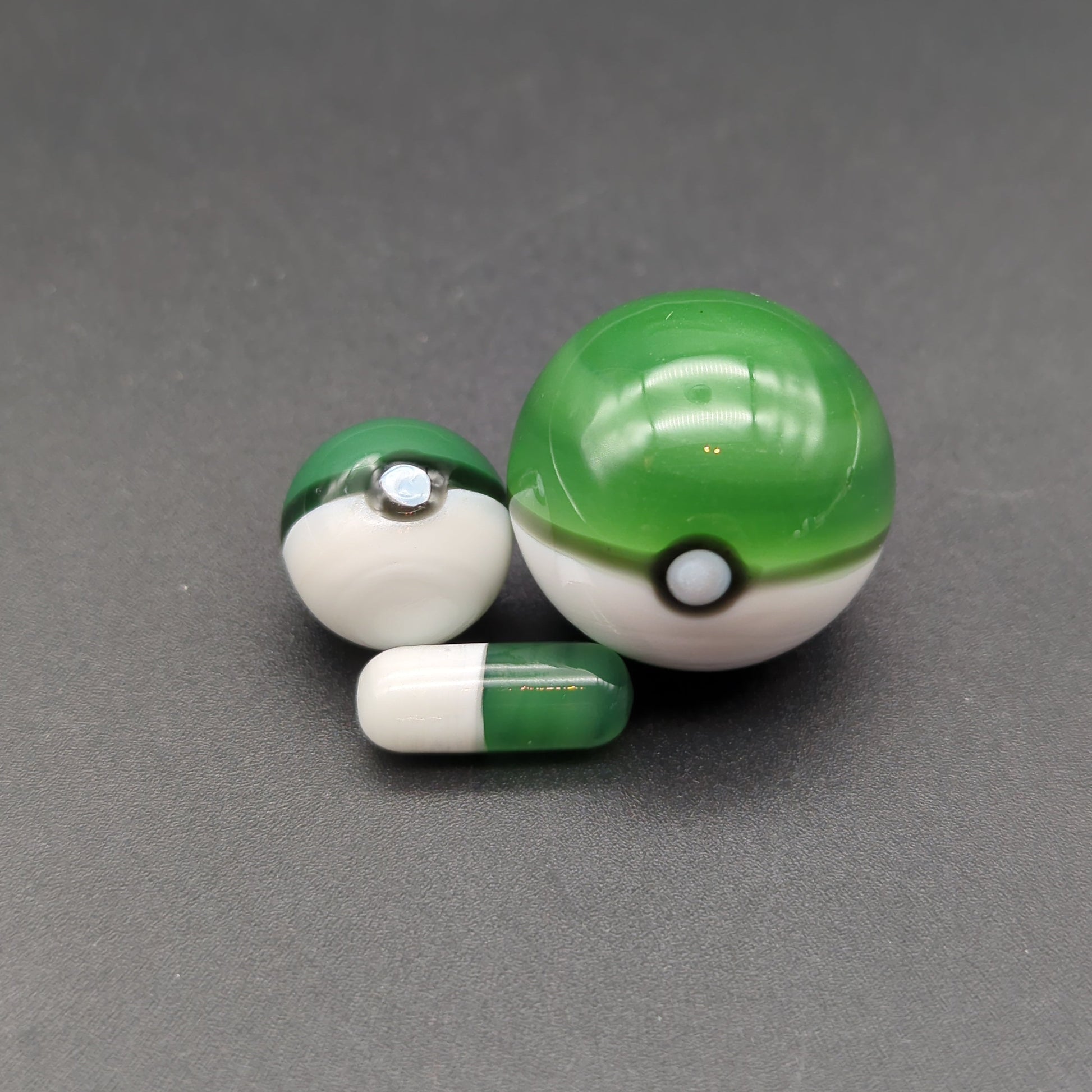 Dual Colored Ball Marble + Pill Sets for Terp Slurpers Green