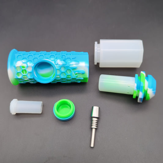 Honeycomb Silicone Nectar Collector Disassembled 