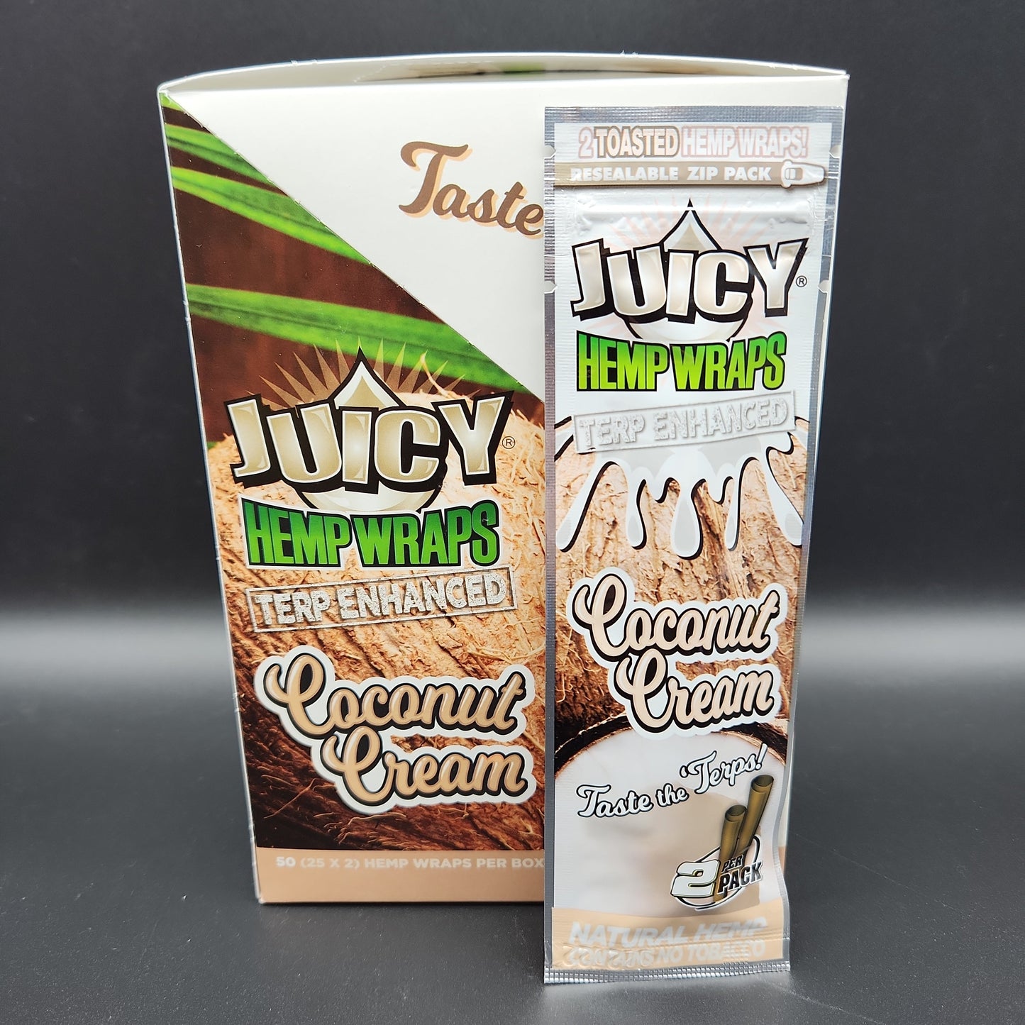 Juicy Terp Enhanced Hemp Wraps - Box of 25 - coconut cream