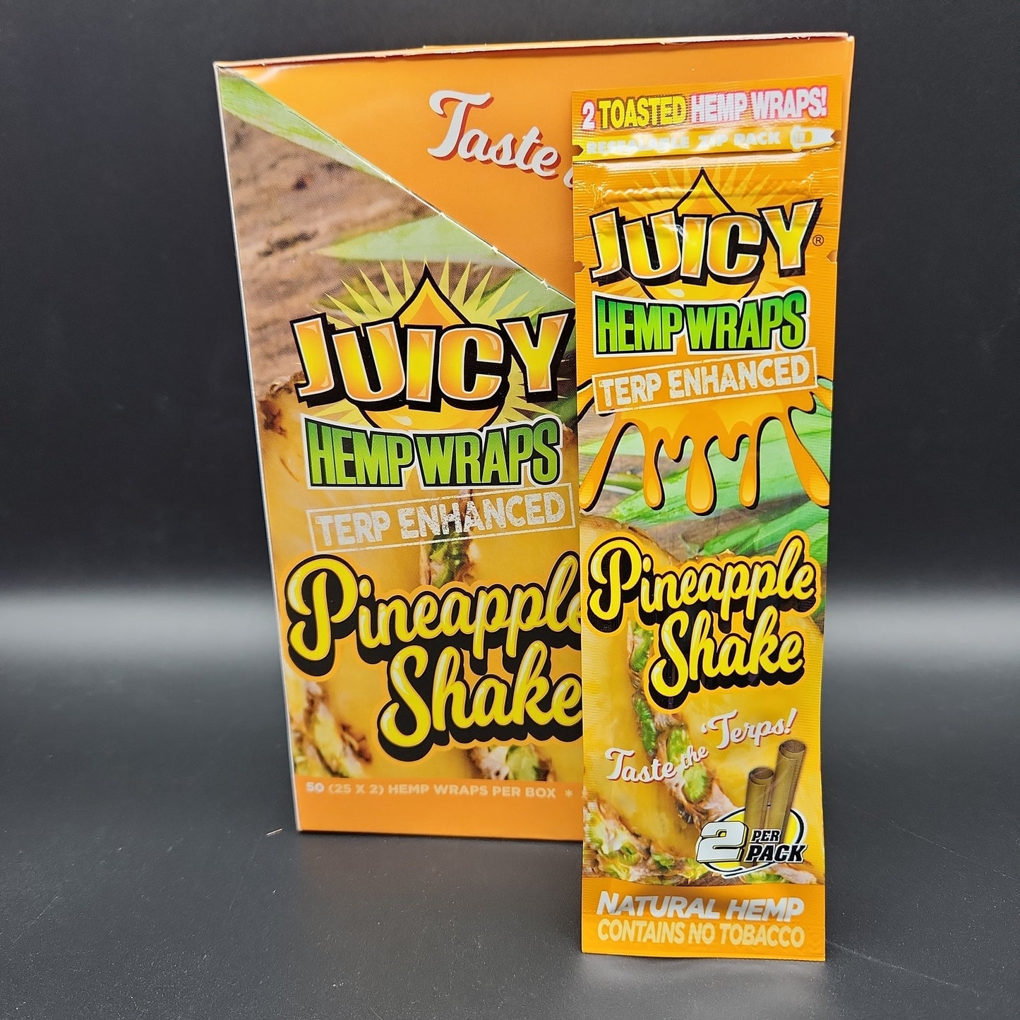 Juicy Terp Enhanced Hemp Wraps - Box of 25 - pineapple shake