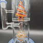 Back of Midnight Glass 11" Double Chamber Swirled Water Pipe