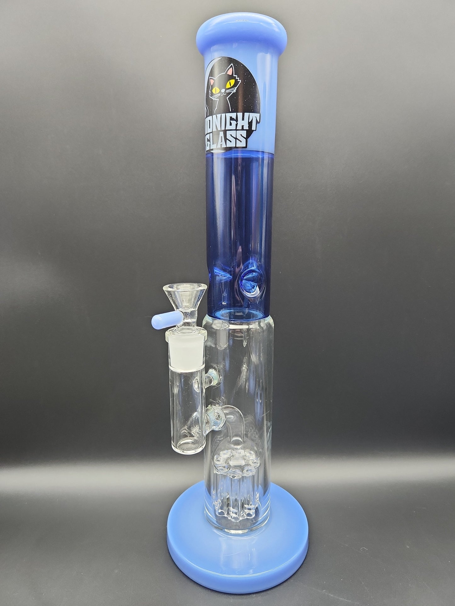 Midnight Glass 14.5" Straight Tube w/ Tree Perc Blue