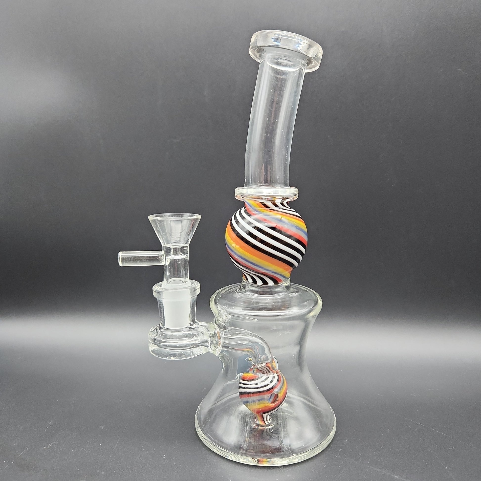 Midnight Glass 7.5" Rainbow Sphere Water Pipe Back