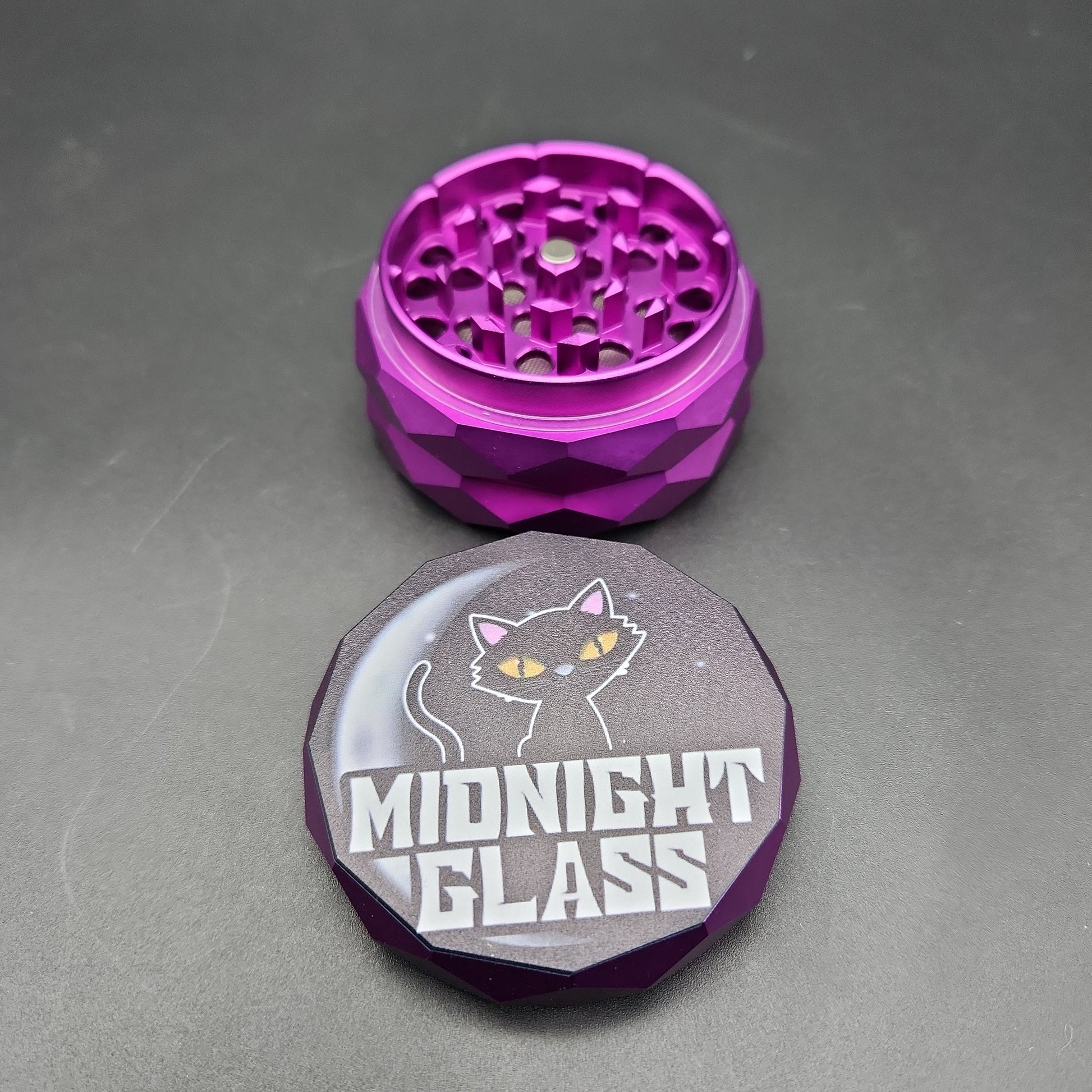 Midnight Glass Diamond Carved Grinders Purple