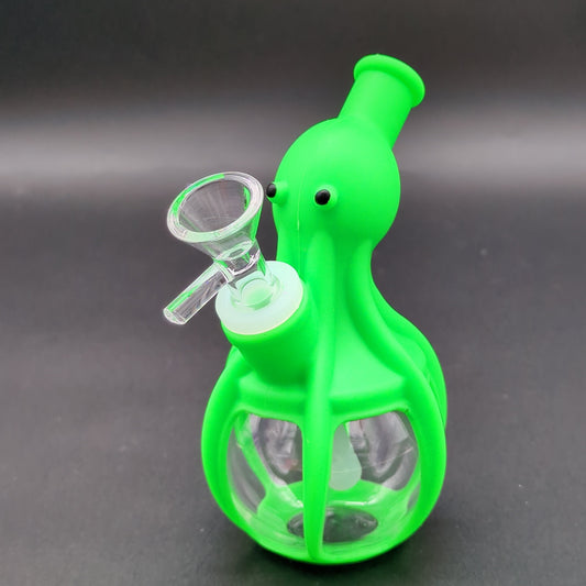 Silicone Wrapped Glass Octopus Bong