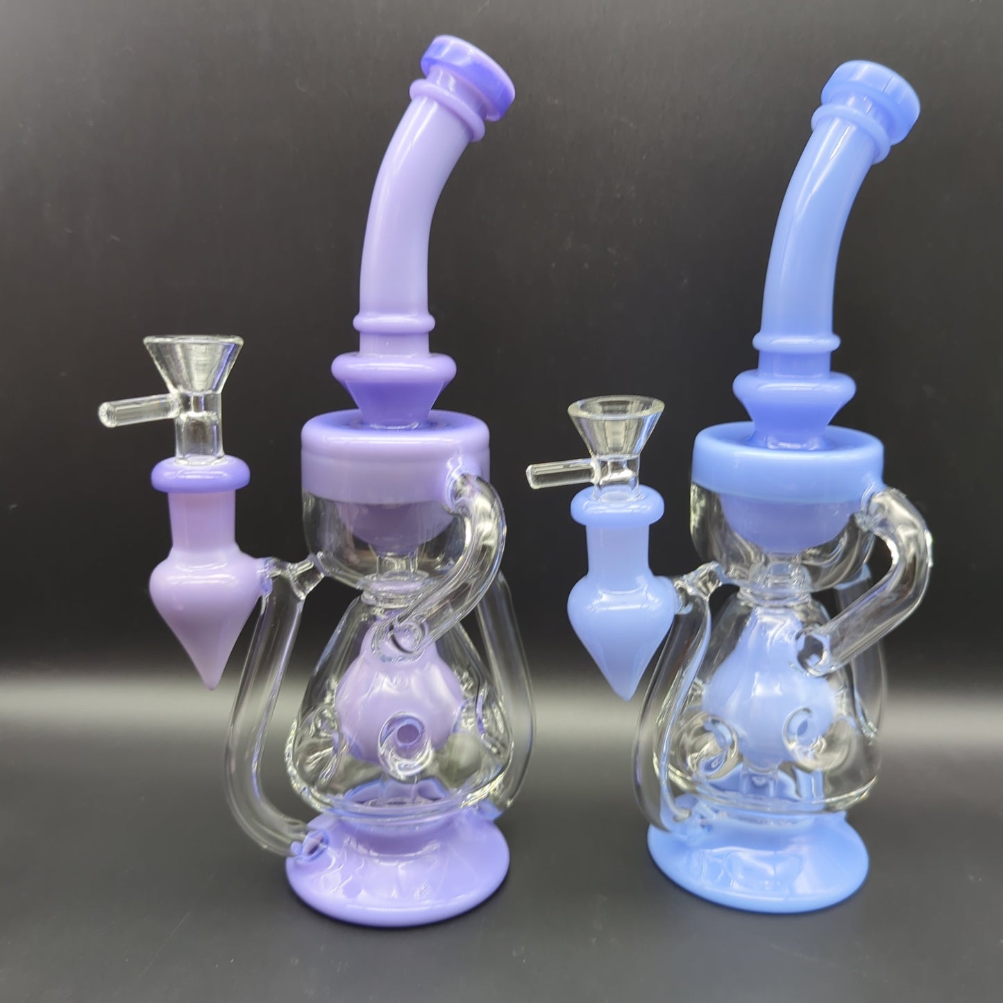 Swiss Holed Hollowfoot Recycler Water Pipe 10"
