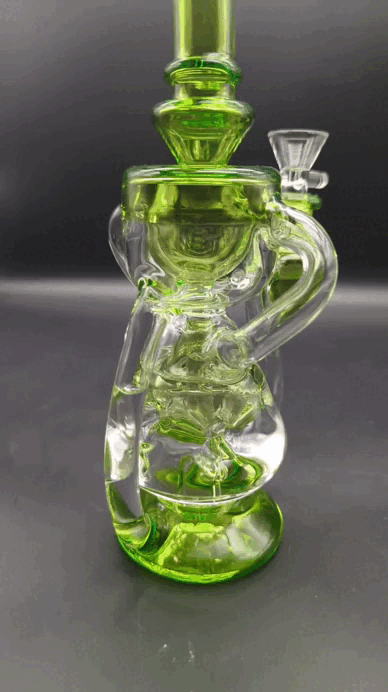 Swiss Holed Hollowfoot Recycler Water Pipe 10" - water function video