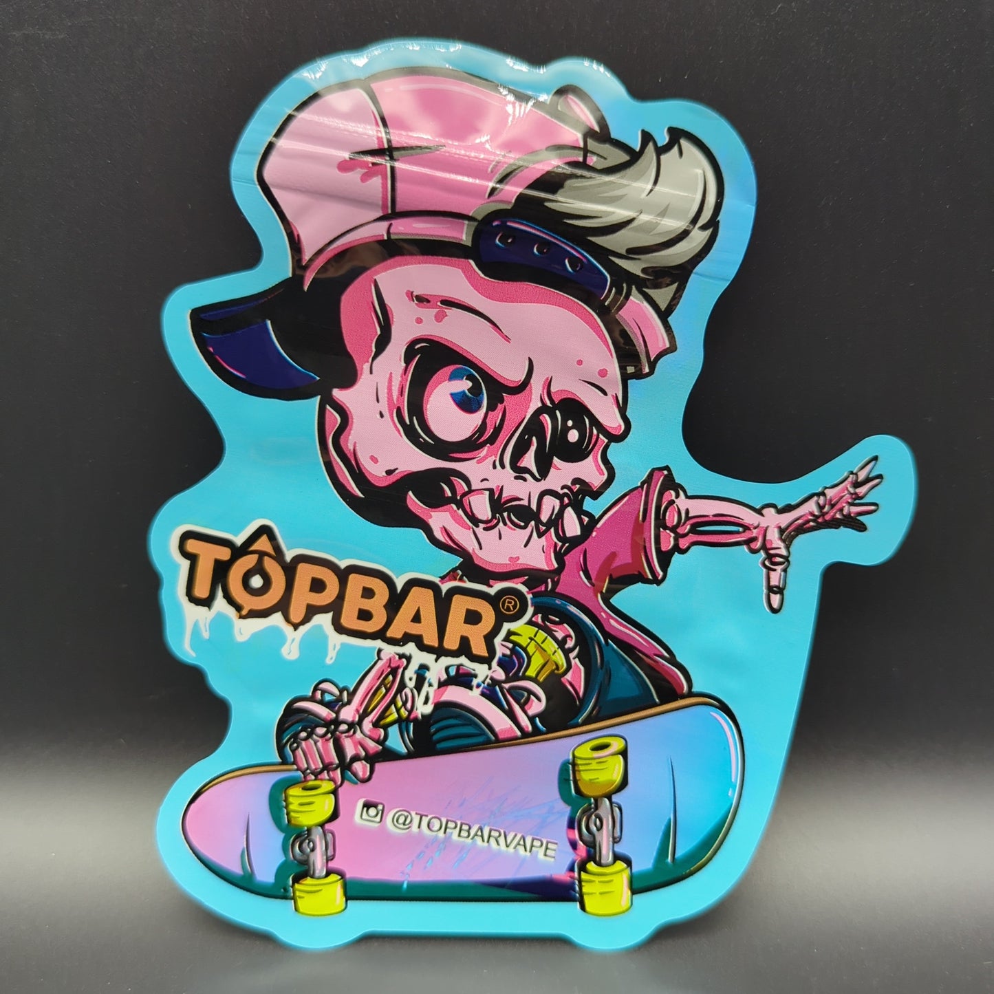 Top Bar Skateboard Skeleton Mylar Eighth Bag