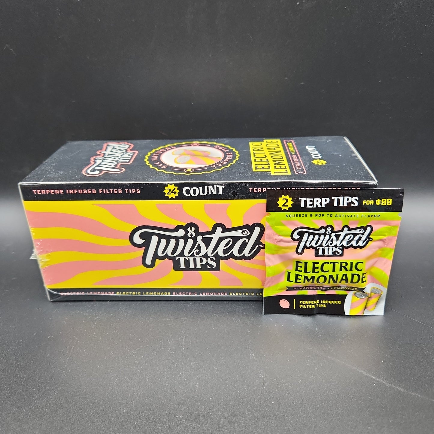 Twisted Tips - Flavored Filters - Box of 24 - Electric Lemonade