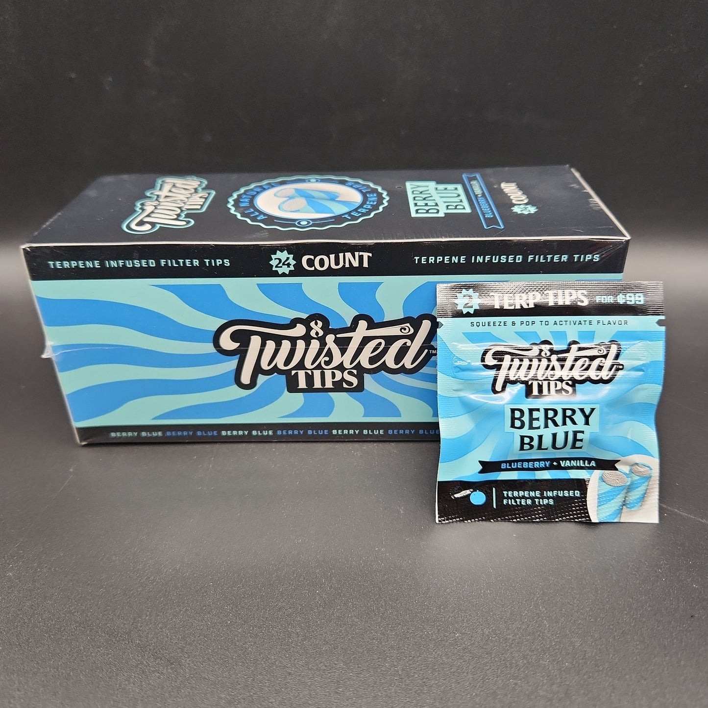 Twisted Tips - Flavored Filters - Box of 24 - Berry Blue